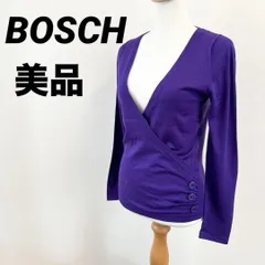 美品　BOSCH　ボッシュ　ニット　セーター　長袖　パープル　カーディガン　M