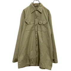 Dickies 長袖 ワークシャツ L～ カーキ ディッキーズ USA製 ダブルポケット 古着卸 アメリカ仕入 a612-6137のサムネイル