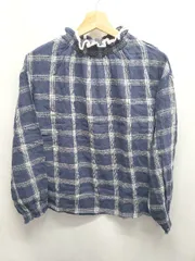 ◇ Θ 未使用 SM2 サマンサ モスモス シャーリング衿 長袖 ブラウス サイズF ブルー レディース E  【1508060000118】