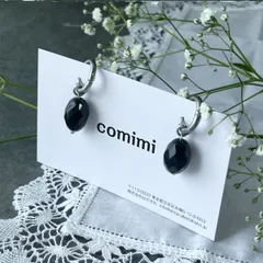 comimi ピアス オニキス 天然石 揺れる ゆれる アクセサリー ステンレス シルバー 小ぶり 軽い シンプル 金属アレルギー対応 ニッケルフリー アレルギー対応 ３０代 ４０代 ５０代 ６０代 パワーストーン ギフト おしゃれ センス 洗練 女性