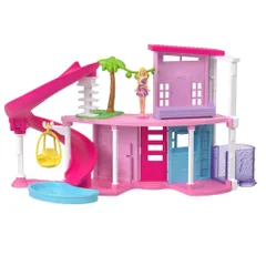 新品 バービー(Barbie) ミニバービーランド ドリームハウス マイクロドール1体付 きせかえ人形・ハウス ままごと・ごっこ遊び ドールハウス 6歳から ピンク HYF45