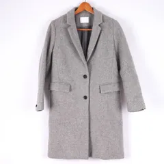 ハレ チェスターコート ロングコート ウール混 無地 アウター レディース Sサイズ グレー HARE 【中古】