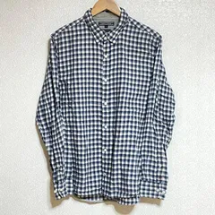 大きめ◎(^w^)b TOMMY HILFIGER トミー ヒルフィガー 長袖シャツ ネルシャツ ロゴ 刺繍 アイビーシャツ ボタンダウン チェック柄 青系 白系 紺色系 ゆったり カジュアル デイリーユース 普段着 メンズ サイズXL