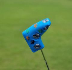 【大人気新製品1点】かわいいファットキャットゴルフピン型パターカバー磁石開閉ブルー色