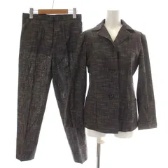 ジルサンダー JIL SANDER スーツ セットアップ 上下 テーラードジャケット シングル 背抜き スラックスパンツ ジップフライ 34 S ダークブラウン 白 ホワイト /NW27のサムネイル