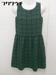 ◇ NATURAL BEAUTY BASIC 格子柄 ノースリーブ 膝丈 ワンピース サイズM グリーン レディース 【中古】 【1104300002692】