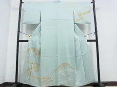 リサイクル着物 紬 袷 身丈159cm 裄64cm 縦ぼかし柄 お洒落 S
