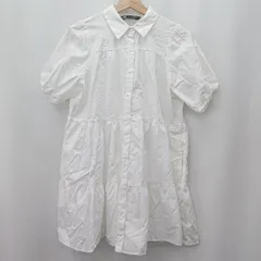 ◇ ⊂ ZARA ザラ 半袖 ミニ丈 ワンピース サイズS ホワイト系 レディース E  【1506190003559】