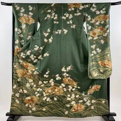 振袖 正絹吾妻徳穂 落款 金糸金彩桜 藤稔松＆新品貝絞り菊文様帯揚げ＆重ね襟3点 楽天市場】成人式振袖レンタル fg_267 吉澤友禅 吾妻徳穂 踊りの