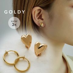 【即納】ハート & ミニマル ライン セット イヤリング GOLDY ゴールディ 2220903 goldy アクセサリー レディース 女性 シルバー ゴールド goldy イヤリング 耳飾り かわいい  セットイヤリング ハートイヤリング 新品 正規品