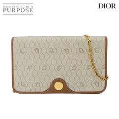 新品同様 クリスチャン ディオール Christian Dior ハニカム 2way クラッチ ショルダー バッグ PVC レザー ベージュ 90284768