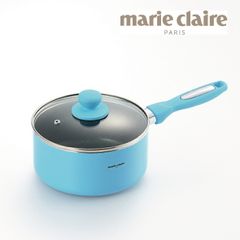 【 アウトレット 】マリクレール カラーズ アルミ 片手鍋18cm MC-074R キッチン ギフト 新生活 フライパン グッズ 贈り物 アルミ 軽量 便利 IH・直火対応 使いやすい 蓋付 ブルー  送料無料