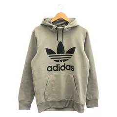 【中古】adidas ビッグロゴ パーカー サイズXS グレー アディダス CY8143[91]