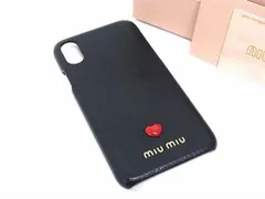 □極美品□ miumiu ミュウミュウ 5ZH058 マドラスラブ レザー iPhoneX  