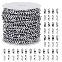 [AZNABLE] ボールチェーン キーホルダー チェーン シルバー ステンレス コネクター付き (20m) 