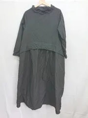 ◇ Θ antiqua patterntorso アンティカ パターントルソ 長袖 膝下丈 ワンピース 表記なし ブラック レディース E  【1506250013146】