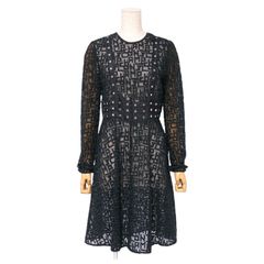 Longchamp ロンシャン ワンピース サイズ38 レース スタッズ ドレス ブランド古着【中古】20241129/RA2385