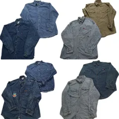 古着卸 まとめ売り デニム 長袖シャツ 8枚セット (メンズ S /M /L ) カーハート リーバイス ディッキーズ トミー フラッグタグ 古着 NB2638