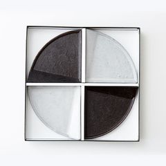 囲碁のお皿 4枚セット 三角取り皿 扇形 quartet RIPPOU 瀬戸焼