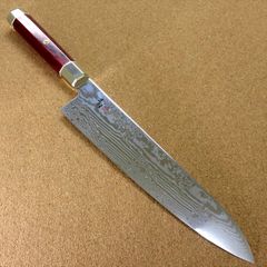 関の刃物 牛刀 24cm (240mm) 三昧 荒波 VG-10 VG-2 コアレス鋼ステンレス 赤合板 両刃 万能包丁 洋包丁 最高級 肉 野菜切り 魚処理 日本製