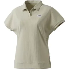 【新品】prince（プリンス）レディース テニス ウエア ポロシャツ 遮熱 吸汗速乾 半袖 テニス バドミントン パドルテニス ウェア　レディース・ ゲームシャツ （ドライニット、ジャガード素材）ベージュ WS4151-040