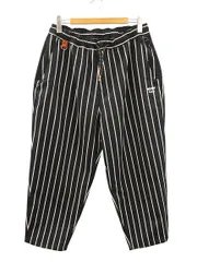 エフエーティー FAT ×RED KAP レッドキャップ OVERKAP PANTS ワイドイージーパンツ SKINNY ブラック ストライプ ボトムスのサムネイル