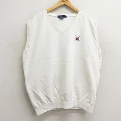 XL/古着 ラルフローレン ノースリーブ ブランド スウェット メンズ 90s ゴルフ 大きいサイズ Vネック 白 ホワイト spe 24may16 中古 スエッ