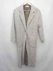 ◇ A day in the life UNITED ARROWS グレンチェック 長袖 チェスターコート サイズ38 ベージュ ブラウン レディース P  【1404250010915】