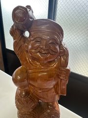 木彫り七福神大黒天置物縁起物昭和レトロ 木彫り 大黒天像】縁起物／開運／福の神／昭和レトロ - メルカリ