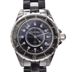【送料無料】 【3ヶ月保証】 CHANEL シャネル J12  ブラック文字盤　メンズ　時計【美品】