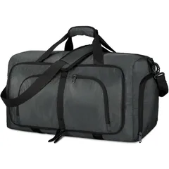 dark 出張 ジムバッグ 軽量 撥水加工 靴収納ポケット gray-65L スーツケース固定 斜め掛け 80L 65L 40L 5色 スポーツバッグ トラベルバッグ 旅行バッグ 修学旅行 YKKファスナー 大容量 メンズ ボストンバッグ 折りたたみバッグ