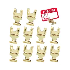 【数量限定】カードクリップ 10個入りプライスカード立て ステンレス 値札 立て カード立て ポップスタンド 広告 happykau スタンド 角度調整可能 滑り止め付 金属 値札 業務用 店舗用品 (ゴールド)