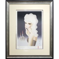 Print by Seiji Togo, "Memories," Silkscreen, Framed, Limited Edition of 300, Supervised by Tamami Togo, Signed by Togo, President of the Nikakai Association, Portrait Painting, Fine Art, Vintage, Retro, YE337