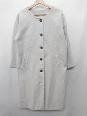 ■ ⊇ SM2 サマンサ モスモス 長袖 ノーカラーコート サイズF ライトグレー レディース E  【1412260048323】