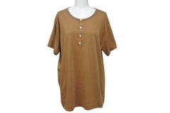 VISVIM ビズビム DOUBLE SCOOP HENLEY ヘンリーネック 半袖Tシャツ 0112105010007 ブラウン サイズ3 美品 中古 4b001441
