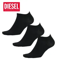 新品 未使用 並行輸入 DIESEL ディーゼル メンズ 靴下 アンクルソックス 【3足セット】SKM-GOST-THREEPACK 518270【メール便】 ブラックセット