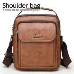 ショルダーバッグ メンズ ワンショルダー 斜め掛け おしゃれバッグ Vintage 斜めがけ メンズボディバック かっこいい ボディバッグ レザー ワンショルダーバッグ カバン 鞄 かばん レザー調 メンズバッグ 7988044 (L_キャメル)