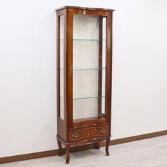 キャビネット 木製 170cm キュリオケース 象嵌 ロココ調 イタリア 家具