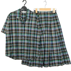 【90s】BURBERRY バーバリー 上下セット チェック シャツジャケット スカート S～M レディース カジュアル タウンユース 通勤通学 旅行