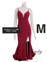 Mサイズ レッド  [AN-ON2959] 【ANDY/アンディ】 シンプル/ ワンカラー/ バストシアー/ キャミソール/ 裾フリル/ スリット/ マーメイド/ ミディアムドレス/ キャバドレス/ ミディドレス/ ロングドレス/ マキシ丈/ ワンピース