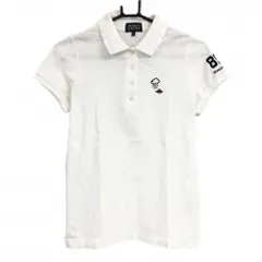 パーリーゲイツ 半袖ポロシャツ 白×ネイビー レディース 0(S) ゴルフウェア PEARLY GATES