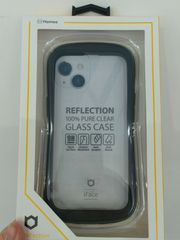 未開封品  iFace iPhone 14 専用 ケース クリア 強化ガラス (ブラック)【アイフェイス アイフォン14 耐衝撃 透明 ストラップホール】