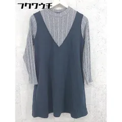 ◇ Another Edition アナザーエディション 長袖 ミニ ワンピース グレー系 ネイビー系 レディース 【中古】 【1002802543371】