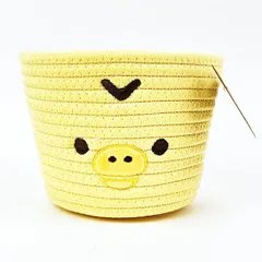 リラックマ ロープバスケット キイロイトリ インテリア 収納 カゴ