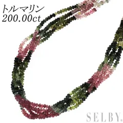  Pt900/K14YG/PG トルマリン ネックレス 200.00ct