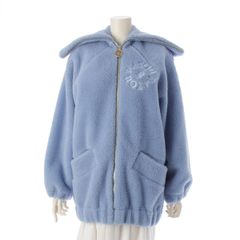 パトゥ 23AW コットン ロゴ刺繍 フェイクシアリング ボア ボンバー ジャケット ブルゾン アウター 23A-JE098-0157 ブルー XS【中古】
