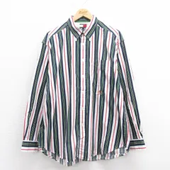 XL/古着 トミーヒルフィガー 長袖 ブランド シャツ メンズ 90s ワンポイントロゴ 大きいサイズ コットン ボタンダウン 白他 ホワイト スト