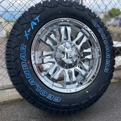 【新品！タイヤ ホイール4本セット ♪ 】RAV4 CX8 ハリアー  ヨコハマ ジオランダー X-AT 245/65R17 ホワイトレター 17インチ LEXXEL Balanoのサムネイル