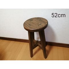 職人手作りほぞ組】木製スツール 高さ52cm 丸椅子 stool 花台 - メルカリ