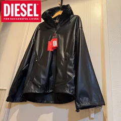ディーゼル DIESEL J-MICC フーデッド ジャケット フェイクレザー パーカー風 ブルゾン アウター フード付き 合皮 レザー調 ブラック メンズ ユニセックス 秋冬 防風 防寒 ストリート モード 大きめサイズ